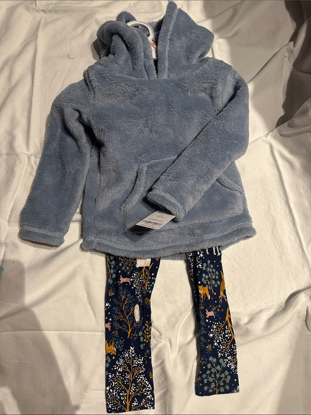 Carter's Navy Woodland Print Leggings with Blue Fleece Hoodie